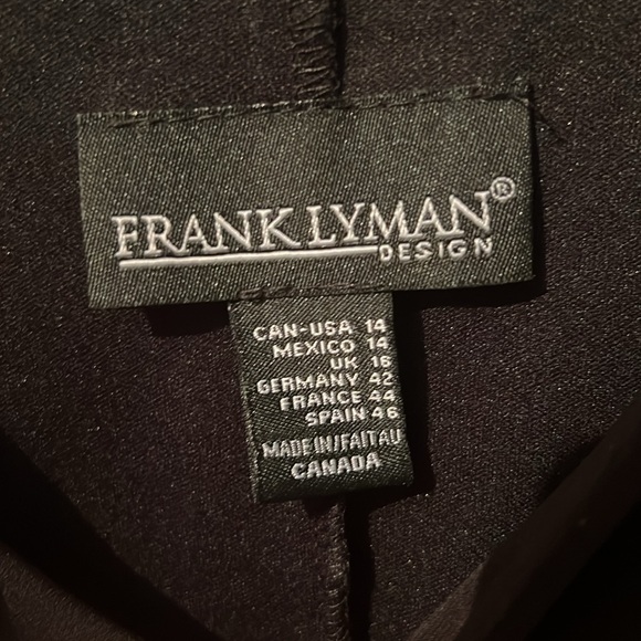 Frank Lyman Midi Dress Lined Black Animal Print Chain Stretchy Women’s Size 14 - Picture 3 of 5